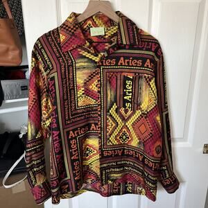 Aries Scarf Print Silk Longsleeve Shirt Multi Size M